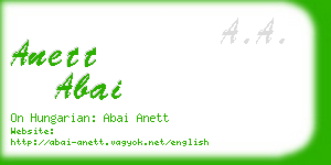 anett abai business card